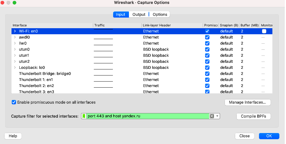 Wireshark capture filters